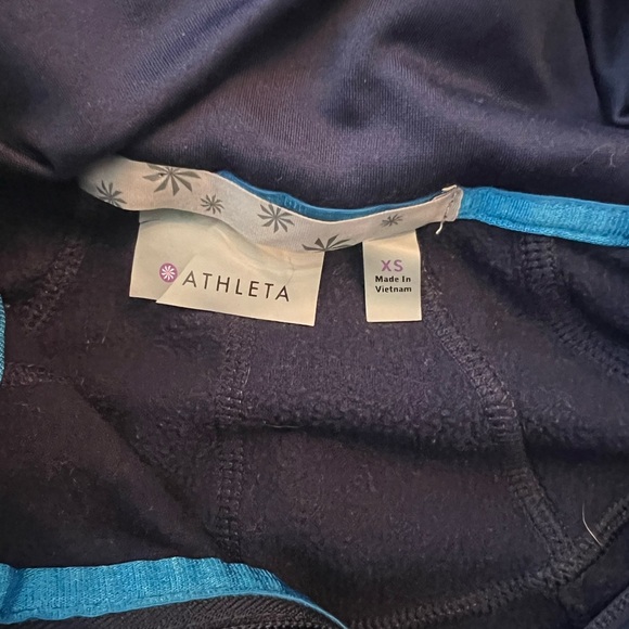 Athleta Strength Cozy Hoodie Full Zip Jacket Macaw Navy Royal Blue Size XS - Picture 10 of 10